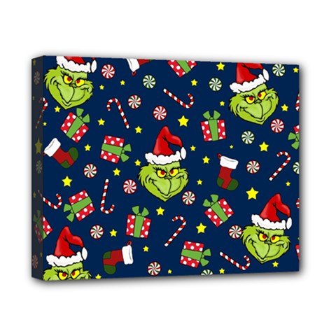 Grinch Pattern Canvas 10  X 8  by Valentinaart