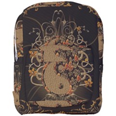 The Sign Ying And Yang With Floral Elements Full Print Backpack by FantasyWorld7
