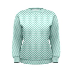 Tiffany Aqua Blue Lipstick Kisses On White Women s Sweatshirt by PodArtist