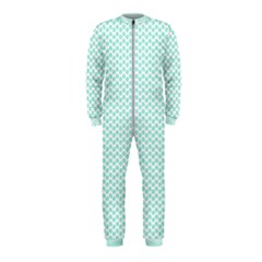 Tiffany Aqua Blue Lipstick Kisses On White Onepiece Jumpsuit (kids) by PodArtist