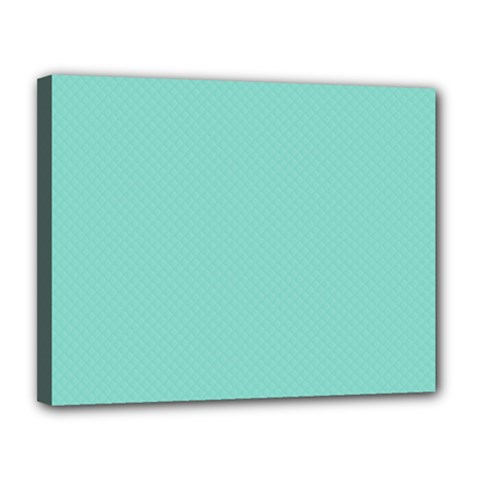 Tiffany Aqua Blue Puffy Quilted Pattern Canvas 14  X 11  by PodArtist