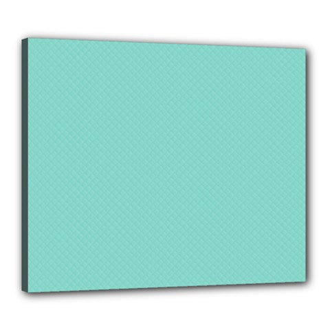 Tiffany Aqua Blue Puffy Quilted Pattern Canvas 24  X 20  by PodArtist