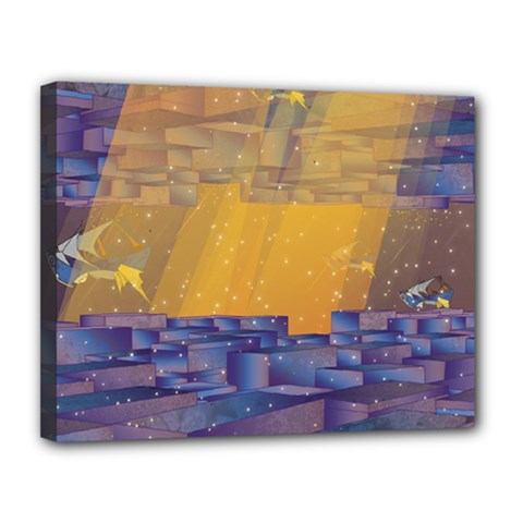Up Down City Canvas 14  X 11  by berwies