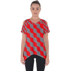 Pattern Cut Out Side Drop Tee by gasi