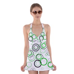 Pattern Halter Dress Swimsuit  by gasi