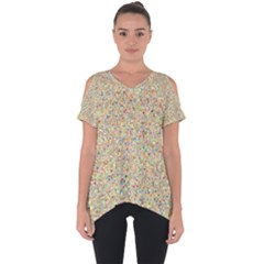Pattern Cut Out Side Drop Tee by gasi