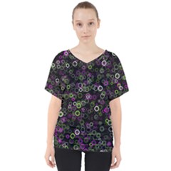 Pattern V-neck Dolman Drape Top by gasi