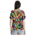 Pattern V-Neck Flutter Sleeve Top View2