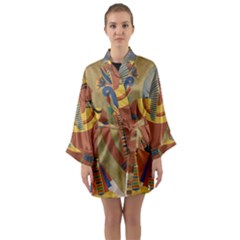 Egyptian Tutunkhamun Pharaoh Design Long Sleeve Kimono Robe by Celenk