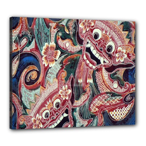Indonesia Bali Batik Fabric Canvas 24  X 20  by Celenk