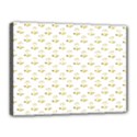 Gold Scales Of Justice on White Repeat Pattern All Over Print Canvas 16  x 12  View1