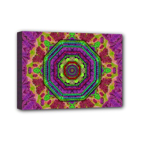 Mandala In Heavy Metal Lace And Forks Mini Canvas 7  X 5  by pepitasart