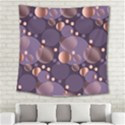 Random polka dots, fun, colorful, pattern,xmas,happy,joy,modern,trendy,beautiful,pink,purple,metallic,glam, Square Tapestry (Large) View2