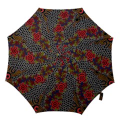 Aboriginal Art - Campsite Hook Handle Umbrellas (medium) by hogartharts