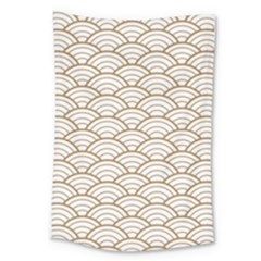 Art Deco,japanese Fan Pattern, Gold,white,vintage,chic,elegant,beautiful,shell Pattern, Modern,trendy Large Tapestry by NouveauDesign