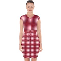 Christmas Paper Wrapping Paper Capsleeve Drawstring Dress  by Celenk