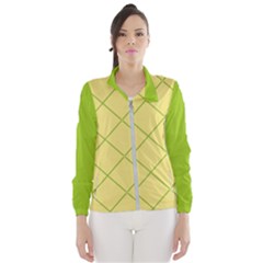 Cross Lines (green And Yellow) Wind Breaker (women) by berwies
