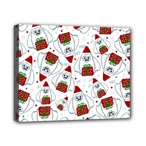 Yeti Xmas Pattern Canvas 10  X 8  by Valentinaart