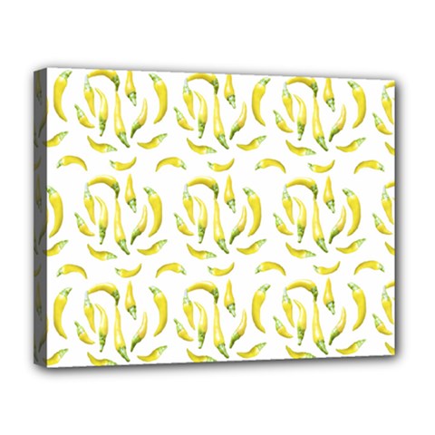 Chilli Pepers Pattern Motif Canvas 14  X 11  by dflcprints