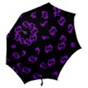 Purple Pisces On Black Background Hook Handle Umbrellas (Medium) View2