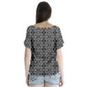 Black And White Ethnic Pattern V-Neck Flutter Sleeve Top View2