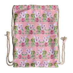 Floral Pattern Drawstring Bag (large) by SuperPatterns