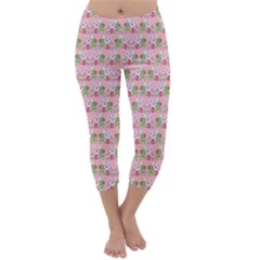 Floral Pattern Capri Winter Leggings  by SuperPatterns