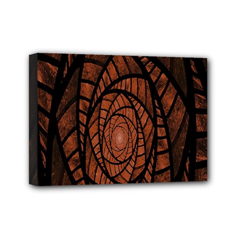 Fractal Red Brown Glass Fantasy Mini Canvas 7  X 5  by Celenk