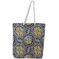 Beveled Geometric Pattern Full Print Rope Handle Tote (large) by linceazul