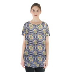 Beveled Geometric Pattern Skirt Hem Sports Top by linceazul