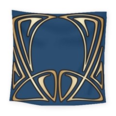 Art Nouveau,vintage,floral,belle Époque,elegant,blue,gold,art Deco,modern,trendy Square Tapestry (large) by NouveauDesign