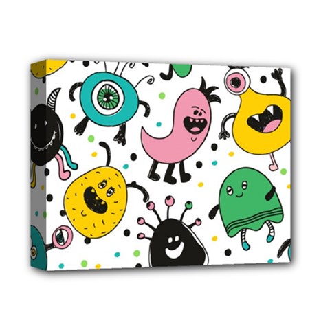 Cute And Fun Monsters Pattern Deluxe Canvas 14  X 11  by Bigfootshirtshop