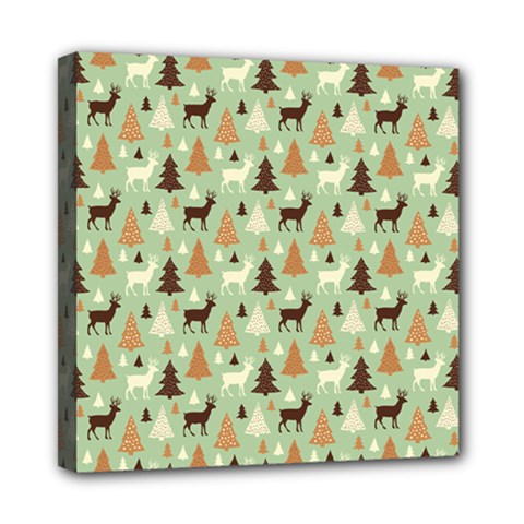 Reindeer Tree Forest Art Mini Canvas 8  X 8  by patternstudio
