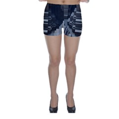 Fractal Render Cube Cubic Shape Skinny Shorts by Celenk