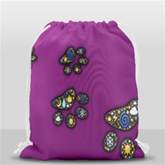 Footprints Paw Animal Track Foot Drawstring Bag (small) by Celenk