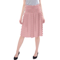 Sexy Red And White Polka Dot Midi Beach Skirt by PodArtist