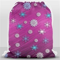 Snowflakes 3d Random Overlay Drawstring Bag (large) by Celenk