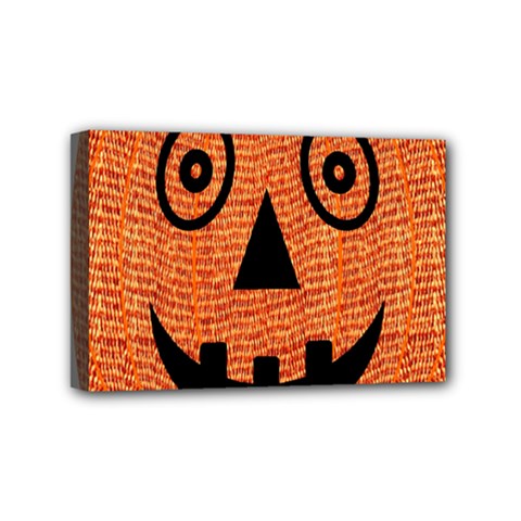 Fabric Halloween Pumpkin Funny Mini Canvas 6  X 4  by Celenk