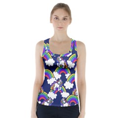 Rainbow Unicorns Racer Back Sports Top by BubbSnugg