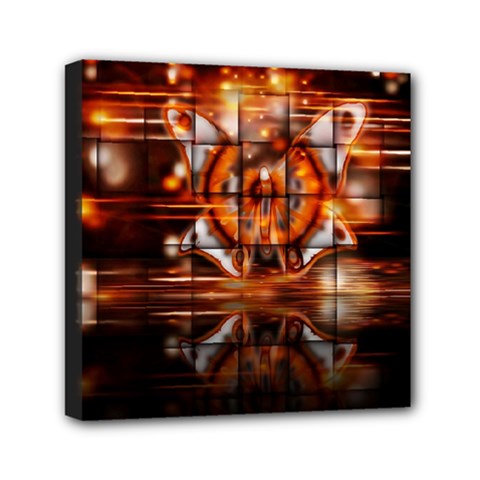 Butterfly Brown Puzzle Background Mini Canvas 6  X 6  by Celenk