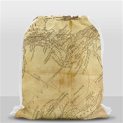 Vintage Map Background Paper Drawstring Bag (small) by Celenk
