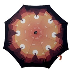 Design Art Hill Hut Landscape Hook Handle Umbrellas (small) by Celenk