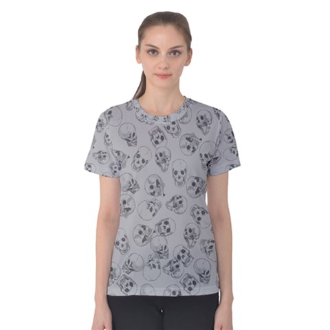 A Lot Of Skulls Grey Women s Cotton Tee by jumpercat