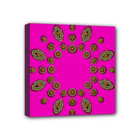 Sweet Hearts In  Decorative Metal Tinsel Mini Canvas 4  X 4  by pepitasart