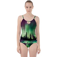 Aurora Borealis Northern Lights Cut Out Top Tankini Set by BangZart