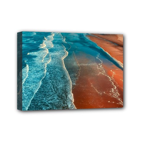 Sea Ocean Coastline Coast Sky Mini Canvas 7  X 5  by BangZart