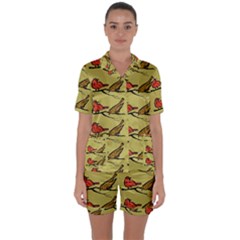 Animal Nature Wild Wildlife Satin Short Sleeve Pyjamas Set by BangZart