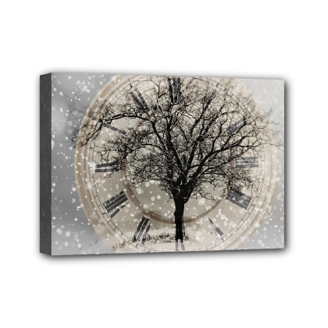 Snow Snowfall New Year S Day Mini Canvas 7  X 5  by BangZart