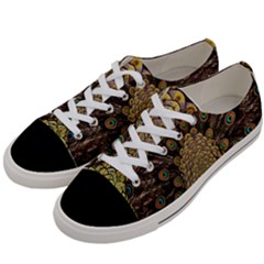 Peacock Feathers Wheel Plumage Women s Low Top Canvas Sneakers by BangZart