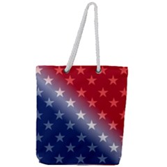 America Patriotic Red White Blue Full Print Rope Handle Tote (large) by BangZart